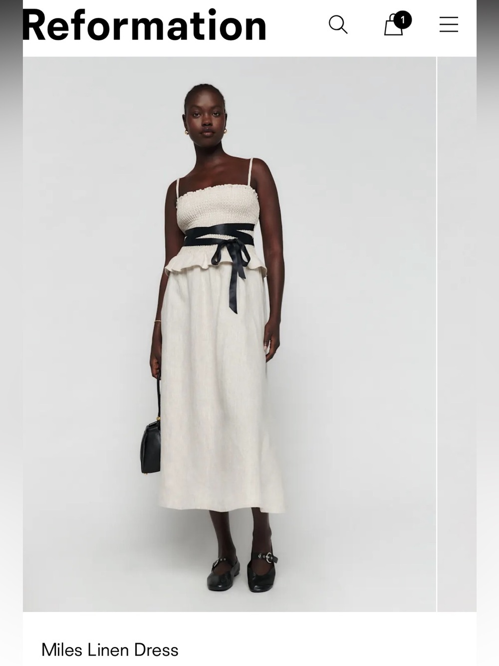 Reformation Miles Linen Midi Dress